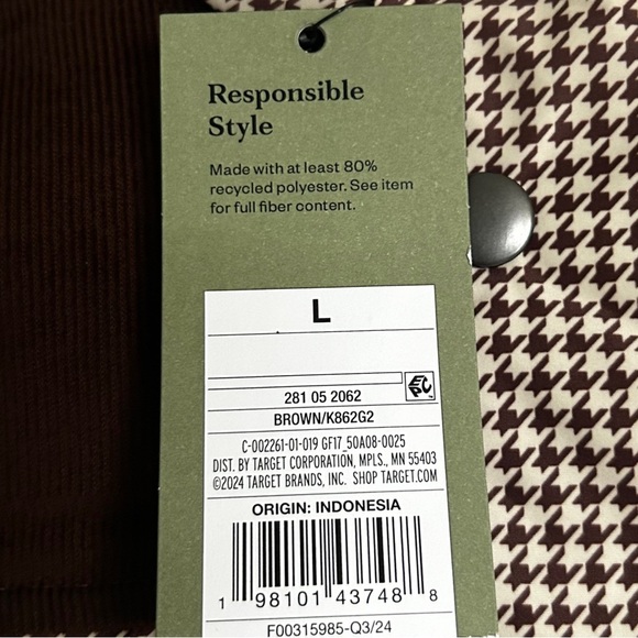 Goodfellow & Co Brown Houndstooth Puffer Vest - Picture 4 of 4